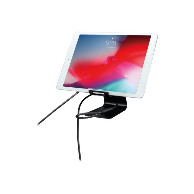 CTA Digital Tablet Security Kiosk Kit with Display Stand and Locking Cable - Stand - for cellular phone / tablet - lockable - metal - desktop