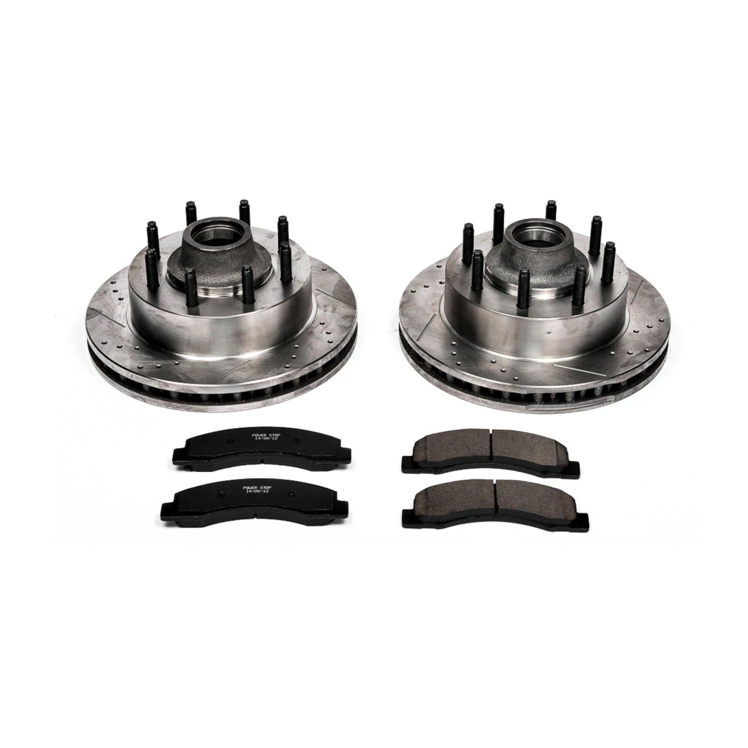 PowerStop Front Z23 Evolution Sport Carbon-Fiber Ceramic Brake Pad and Drilled & Slotted Rotor Kit Fits: FORD Select Models K1893