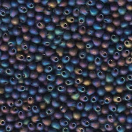 Matte Frost Combs - Black AB Frosted Matte Miyuki 3.4mm Fringe, Loose Seed Beads, Glass Tear Drops 25 Gram