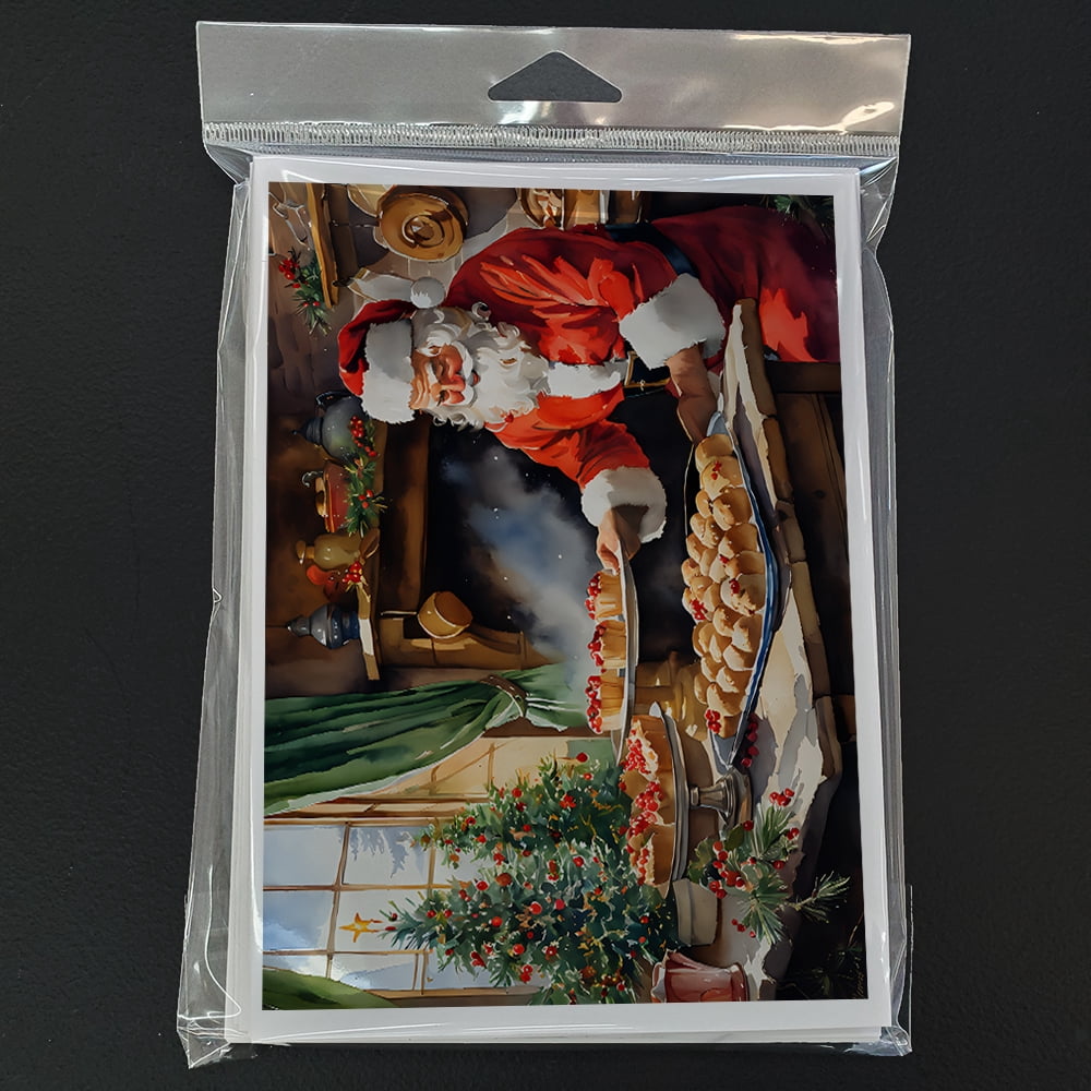 Cookies with Santa Claus Greeting Cards Pack of 8 7 in x 5 in
