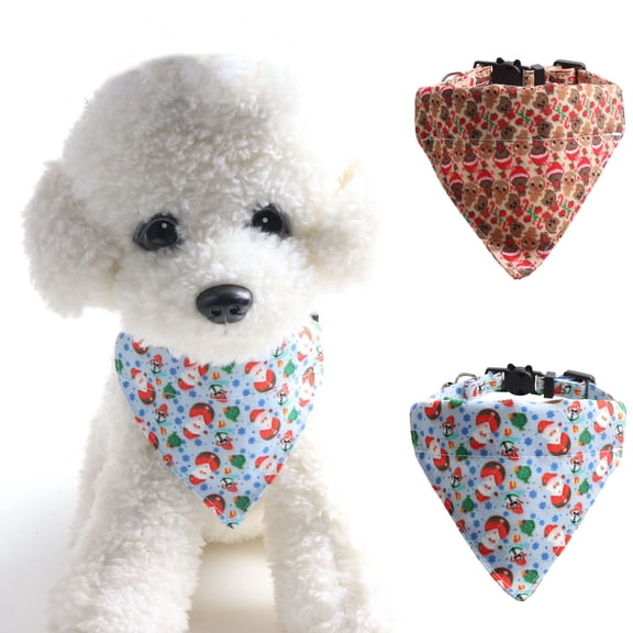 SPRING PARK Dog Christmas Bandana - Soft Cloth Santa Claus Gingerbread Man Pattern Cute Holiday Dog Bandana Scarf, Dog Bandana Triangle Bibs