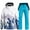 Sky Blue, variant on Womens Winter Skisuit Windproof Ski Jacket and Insulated Pants Waterproof Snowsuit Snowboard Set 2 Piece Outfits Blue M