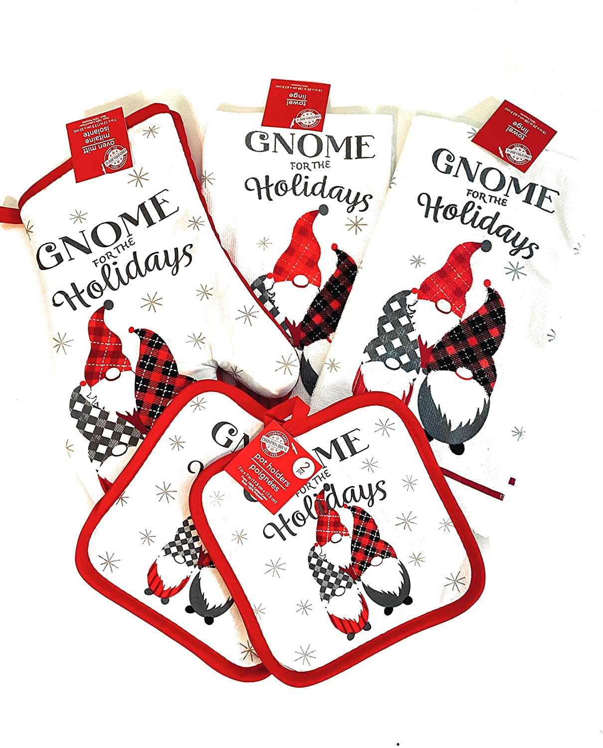 Greenbrier International Gnomes for The Holidays. 5 Piece