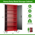 thumbnail image 4 of SUPEER Metal Storage Cabinet with 5 Shelves, Steel Garage Cabinet with Doors and Wheels, Office Cabinet for School, Office, Garage and Utility Room,Assemble Required, 4 of 9