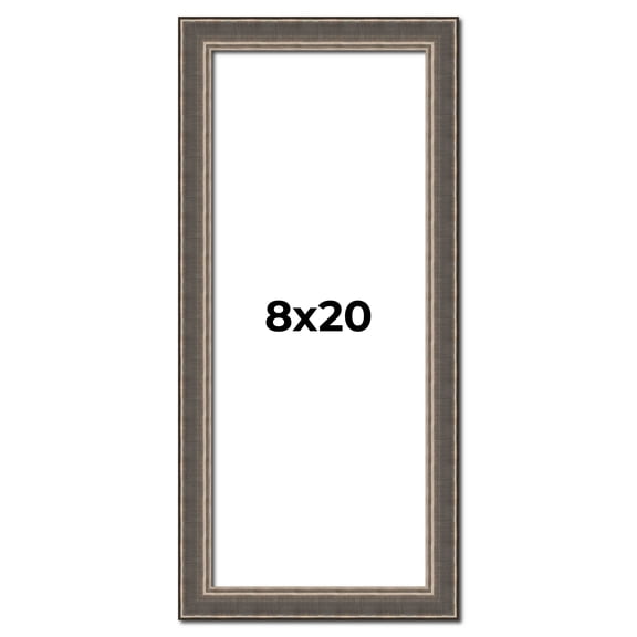 8x20 Frame Silver Real Wood Picture Frame Width 1.25 Inches | Interior Frame Depth 0.5 Inches |