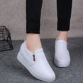 thumbnail image 7 of KIJBLAE Women's Winter Warm Shoes Slip-On Platform Wedge Sneakers Plus Size Snow Boots Flats Ladies Furry Loafers Comfortable Footwear White 35, 7 of 7