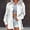 White, variant on Women's Plus Size Winter Jacket Lightweight Fleece Lined Zip Up Long Sleeve Solid Color Outerwear