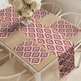thumbnail image 2 of Ambesonne Ikat Table Runner & Placemats, Traditional Diamond Line, Placemat 4 pcs + Runner 16"x90", Red Blue Beige, 2 of 2