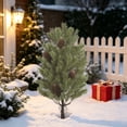 thumbnail image 3 of Artificial Christmas Pine Tree Stake with Realistic Cedar Branches and Pine Cones for Outdoor Yard, Porch, Pathways, and Garden Holiday Decoration, 3 of 5