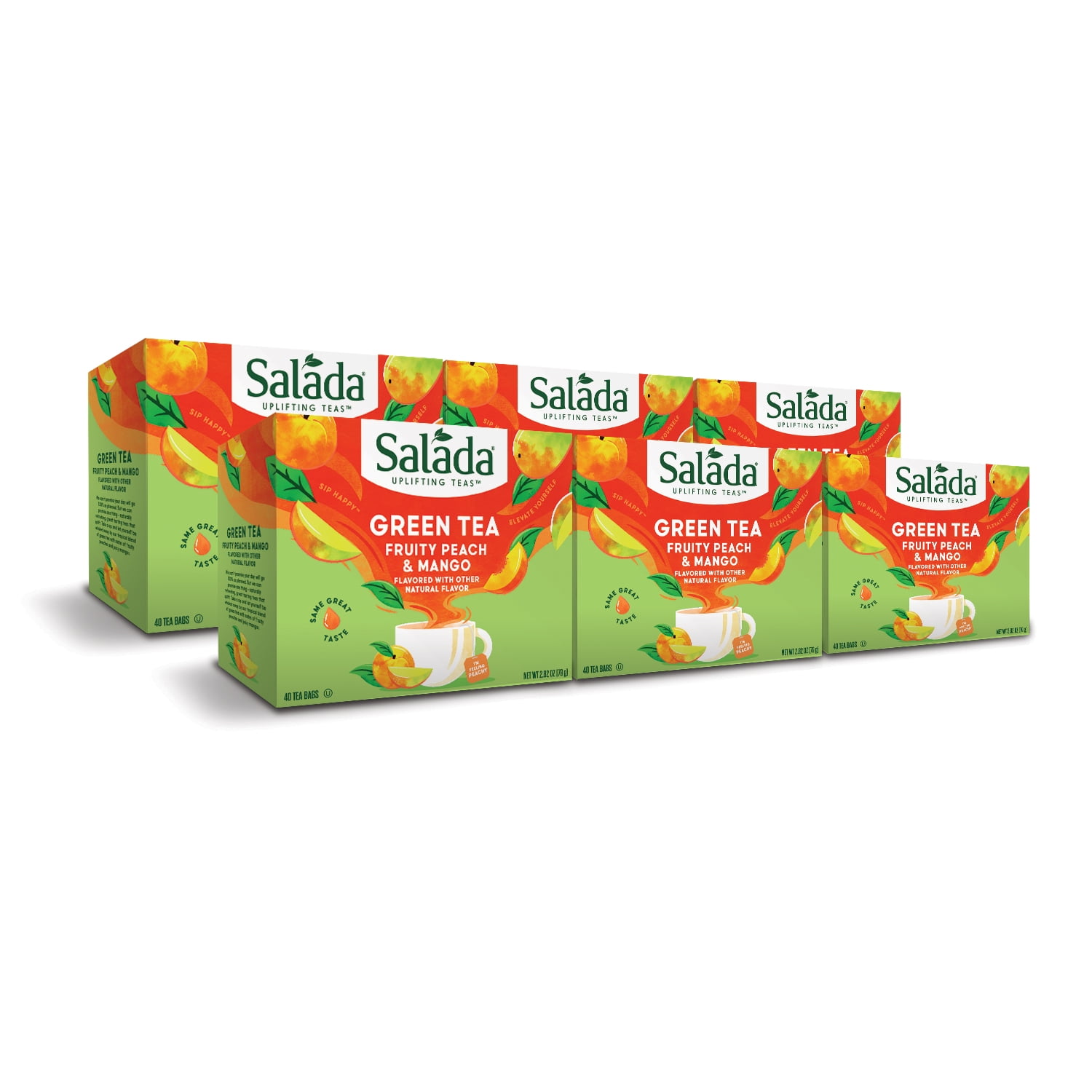 Salada Peach Mango Green Tea 40ct - 6 pack