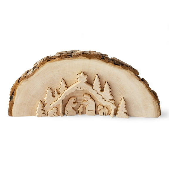 Wooden Nativity Set - Decorative Religious Figurines & Ornament for Home - Christmas Table Decorations