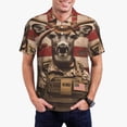 thumbnail image 2 of Salouo Patriotic Deer Soldier Salute for Men's Short Sleeve Polo Shirts,Polo Shirts for Men Performance Short Sleeve Golf Shirt Athletic Casual Collared T-Shirt-Large, 2 of 8