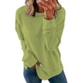 thumbnail image 2 of Chemises de Compression à Manches Longues pour Femmes à Col Rond Uni Plus Sweat-Shirt Oversize Pulls Coupe Ample à la Mode des Hauts Légers pour les Femmes de Grande Taille Gris M, 2 of 6
