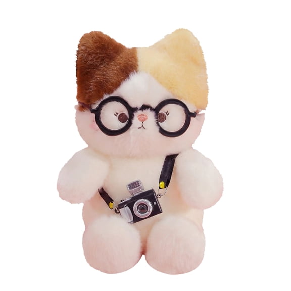 7.9in Calico Cat Plush Toy, Three Color Kitty Stuffed Animal, Cartoon Pudding Cat Doll, Soft Feline Character, Decorative Animal Pillow, Gift for Cat Lovers, Soft Fabric