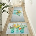 thumbnail image 5 of Floral Farmhouse Kitchen Rugs Set 2 Piece Colorful Spring/Summer Flowers Decorative Rugs for Kitchen Low-Profile Floor Mats Decorations for Home Kitchen (17"x48"+17"x30"), 5 of 6