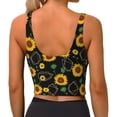 thumbnail image 3 of Vsdgher Sunflowers3 Print Women Sleeveless Athletic Tank Top Built-in Bra Camisole Sports Vest for Yoga Running Fitness Exercise with Removable Pads, 3 of 8