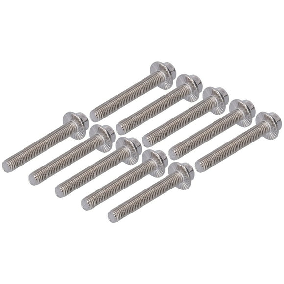 QIILU 10Pcs Flanged Hex Head Bolts Stainless Steel 304 Screws Accessory M5 10/12/16/20/25/30/35/40mm,M5 Head Bolts,Hex Screws Accessory