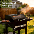 thumbnail image 3 of KOBENDA 20 inch Charcoal Grill with Side Tables & Glass Viewing Window, Outdoor BBQ Grill for Backyard , Black, 3 of 13