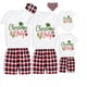 thumbnail image 1 of Pijamas familiares navideños a juego con eslogan Christams In July, conjuntos de Pijamas cortos grises, 1 of 3