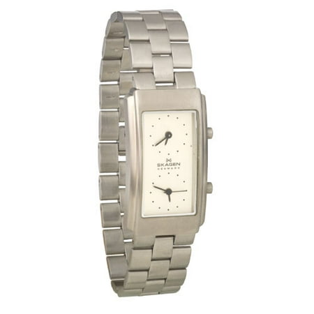 Skagen Mens Dual Time Stainless Steel Watch
