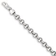 thumbnail image 1 of 14k White Gold 7.5 Inch 6.25mm Rolo Link Bracelet Chain, 1 of 6