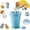 Blue, variant on 2-in-1 Collapsible Silicone Ice Ball Maker Cup,Touch-Free Large Round Ice Sphere Mold for Whiskey, Foldable Silicone Ice Cube Tray & Travel Cup,One-Click Easy Demolding Leakproof for Juice (Yellow)