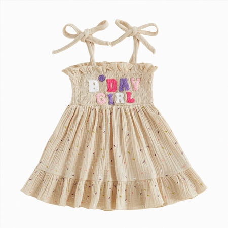 Gubotare Girls Summer Dress Baby Girl Clothes Toddler Girls Summer Fairy Tulle Dress Ruffle Fly Sleeve Casual Sundress Cute Outfit for Kids 2T 3T (Light Yellow 2-3 Years)