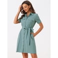 thumbnail image 2 of Vestido camisero de algodón Allegra K Menta Verde S, 2 of 5