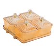 thumbnail image 2 of TISHITA Dried Fruit Snack Serving Plate with Lid Divided Serving Platter Food Storage Box Candy Nuts Dish for Candy Cookies Appetizer Gold, 2 of 8