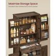 thumbnail image 6 of Farmhouse Pantry Cabinet with Barn Doors & Adjustable Shelves – 70.3" Tall Kitchen Storage Organizer with Drawer & Pull-Out Tray, Hazelnut Brown, 6 of 6