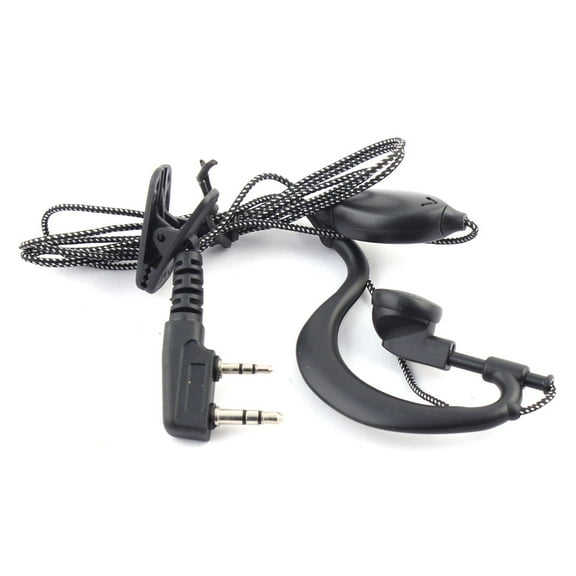 Unique Bargains Fabric Covered Cable Two Way Radio Earphone for Kenwood