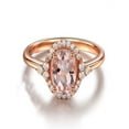 thumbnail image 2 of Limited Time Sale 1.25 carat Morganite (Oval cut Morganite) and Diamond Halo Engagement Ring in 10k Rose Gold for Women, 2 of 2