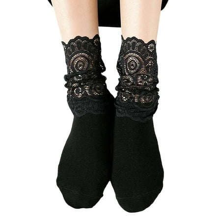 Rinsvye Women Autumn And Winter Purge Candy Girl Dress Matching Lace Thickened Warm High Class Lingerie Mid Tube Socks Women Womens Slimming Tights Thick Socks Silicone Thigh Highs