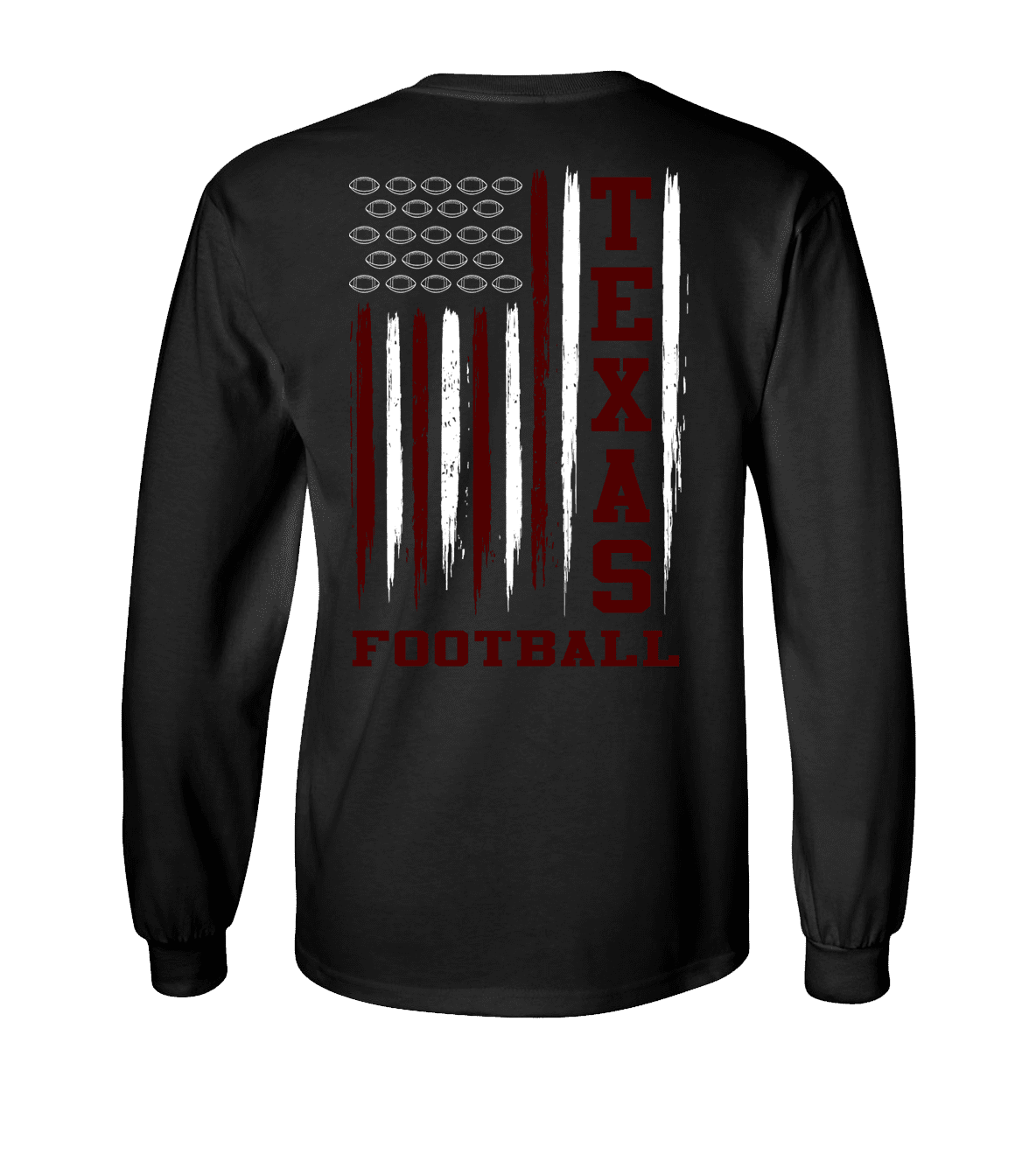 Texas Football Team Colors Maroon and White Football American Flag Unisex Long - Bild 1 von 7