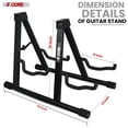 thumbnail image 3 of 5 Core Double Guitar Stand A-Frame with Foam Arms & Non-Slip Rubber – Fits Acoustic, Electric, Bass, Ukulele, Banjo – Yellow, 3 of 10