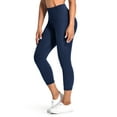 thumbnail image 4 of UUE 21" Inseam Navy Blue Workout Leggings for Women,Yoga Capris with Pockets Tummy Control, Butt Lifting Leggings,for Running, Hiking, Workout,Cycling, 4 of 6