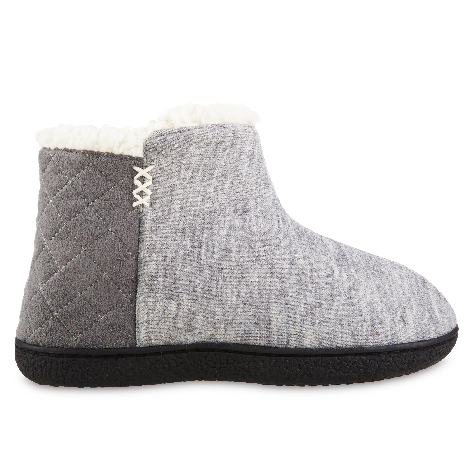 Isotoner Women's Memory Foam Heather Knit ECO Comfort Low Boot Slippers, Sizes 6/7-9/10