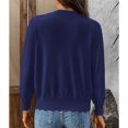 thumbnail image 3 of SWSMCLT Women's Casual Cardigan Comfy Elasthane Curvy Date Button Breathable Cardigan Sweater Navy Small, 3 of 5