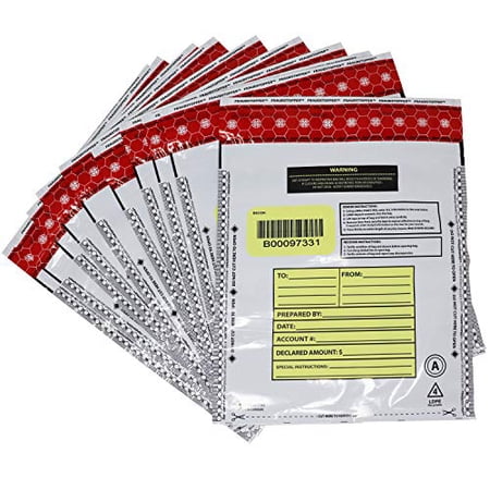 Nadex Tamper Evident Cash and Coin Bank Deposit Bags for Fraud Prevention, 9 x 12, Opaque, 50 Pack
