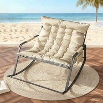 Patio Rocking Chair Indoor with Cushions,330lbs Lounge Rocker Recliner Chair with Storage Armrests for Bedroom,Living Room,Patio,Garden