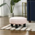 thumbnail image 2 of Jennifer Taylor Maison Riley 16" Rond Tabouret Pouf Lumière Blush Velours Rose, 2 of 9