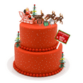 thumbnail image 2 of Santa Sleigh Reindeers Christmas Holiday Trees & Presents Cake Decoration Topper, 2 of 3