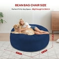 thumbnail image 5 of Avocahom 4FT Bean Bag Chair with Soft Velvet Cover，High Rebound Memory Foam Filled Bean Bag Chair for Adult，Removable and Machine Washable Cover,Giant BeanBag for Living Room Bedroom,Navy, 5 of 5