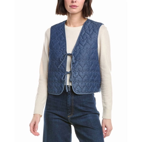 Nanette Nanette Lepore womens Heart Pattern Vest, l, Blue