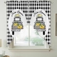 thumbnail image 2 of Summer Lemon Swag Curtains for Kitchen/Bedroom/Living Room, Watercolor Truck Black Plaid Checkered Scalloped Curtains 63 Inch Long, Window Swag Topper Curtains Valances 2 Panels Set 36"x63", 2 of 8