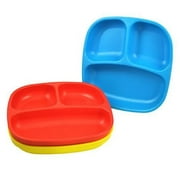 Re-Play 3 Pack Divided Plates - Primary Colors