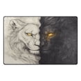 thumbnail image 3 of WOBOGO Black and White Lion Carpet Non-Slip Rugs Soft Doormat 60×39in Living Dining Room Bedroom Decorative, 3 of 7