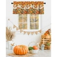 thumbnail image 2 of Valances for Windows, Retro Fall Orange Maple Leaf Pumpkin Linen Texture Rod Pocket Short Window Valance Curtains Holiday Window Treatment for Kitchen Living Room Bathroom, 60"x18", 2 of 6