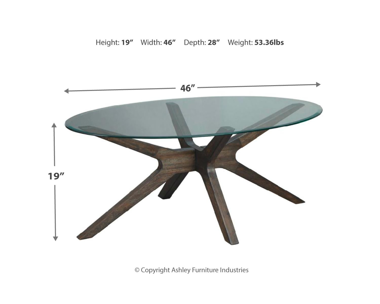 Signature Design by Ashley Zannory Oval Cocktail Table Gray