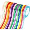 thumbnail image 1 of Cinta de Tela de Satén de Seda de 16 Colores - 2/5" de , 25 Yardas/Rollo, 16 Rollos - Cinta de Satén para Lazos, Manualidades, Regalos, Bodas, 1 of 1